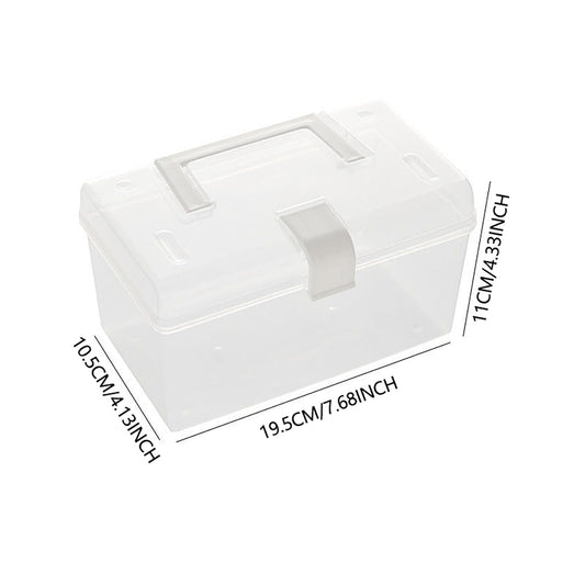 Plastic Storage Bins With Lid and Handle, Plastic Latch Storage Box, Stackable Storage Container, Small Plastic Storage Basket, Cute Organizer Box for Home, Office, 1 Pcs, 7.68x4.13x4.33 7.68" x 4.13" x 4.33" Clear