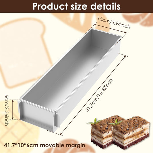 Baking tin - Cake tin - Tiramisu tin - Baking pan - Rectangular cake tin - Terrine tin - Loaf tin - Dessert tin - Pastry - Oblong baking tin - Kitchen utensils - Baking utensils - Kitchen accessories - Stainless steel - Stainless steel - Silver - 1 piece