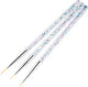 Nail Art Pens Set of 3 | Nail Brushes | silver