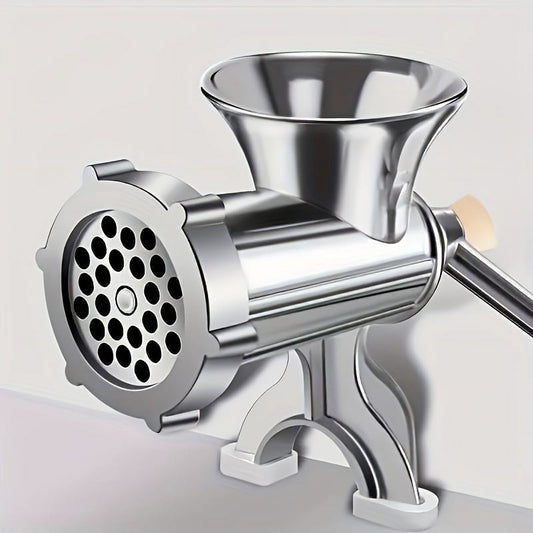 Stainless Steel Manual Meat Grinder With Tabletop Clamp - Heavy Duty Sausage Maker & Vegetable Crusher, Essential Kitchen Gadget