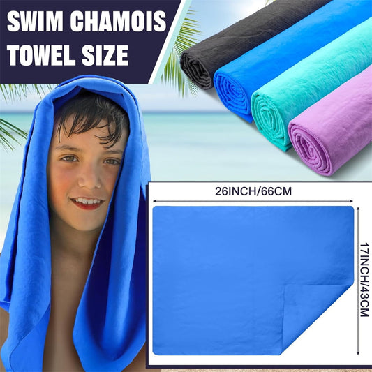 Tutuviw Chamois Towel Quick Dry for Swimmers,2Pcs Microfiber Shammy Towel,Lightweight Chamois Towel for Diving Triathlons,Other Water Sports Beach Shower Pool Gym Camping (13 x 17in, Blue,Green)