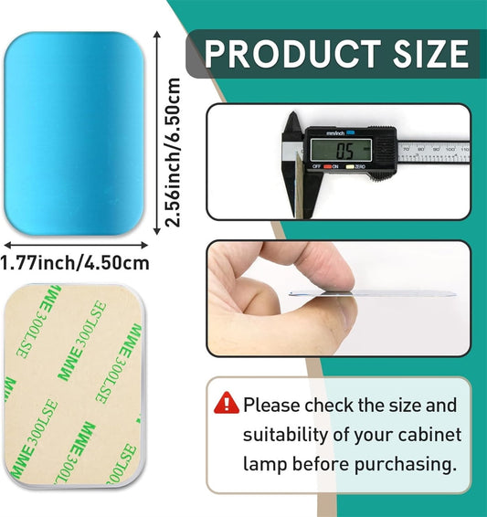Under Cabinet Lights Magnetic Stickys,Tutuviw 12 Pcs Replacement Magnetic Strips with Adhesive Backing for Cabinet Lighting,Iron Sheet Sticky Adhesive Metal Plates for Magnetic Mounts