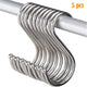 Stainless Steel S Hooks,Heavy Duty Hanging Hooks for Kitchen, Closet & Garage - Multi-Purpose Utility Hooks for Pots, Pans, Clothes, Towels & Organizers,Rust-Resistant,Space Saving Hangers Silver