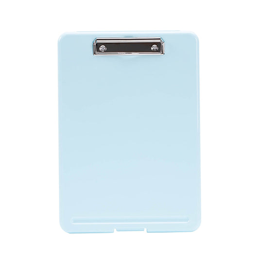 Clipboard with Storage File Box, Foldable A4 Large Capacity Clip Boards Folder, Plastic Clipboard with Pen Holder for Office Supplies(Mint Green) Blue