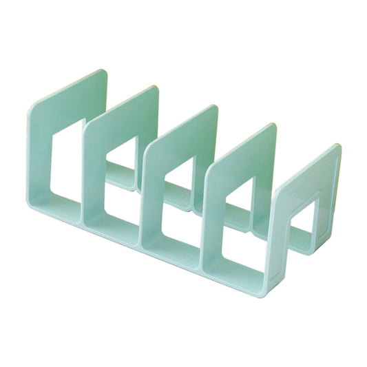 Acrylic Desk File Sorter, 4 Compartments Desktop File Organizer, Closet Organizer, Bookshelf Divider for Home Office Table Green