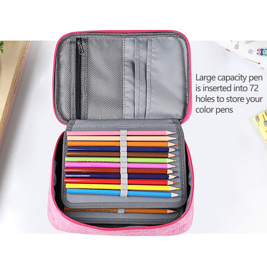 AURIGATE Big Capacity Colored Pencil Case - 300 Slots large Pen Case Organizer with Multilayer Holder for Prismacolor Colored Pencils & Gel Pen Purple