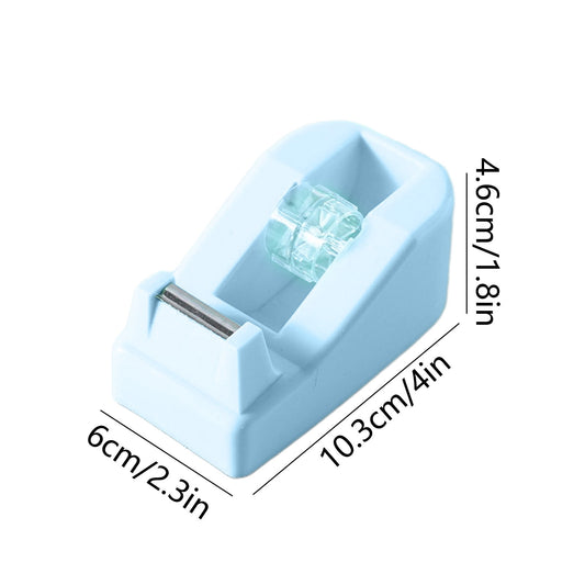 Desktop Tape Dispenser Adhesive Roll Holder Desk Accessories Home Office Tape Dispensers, Weighted Non-Skid Base Blue