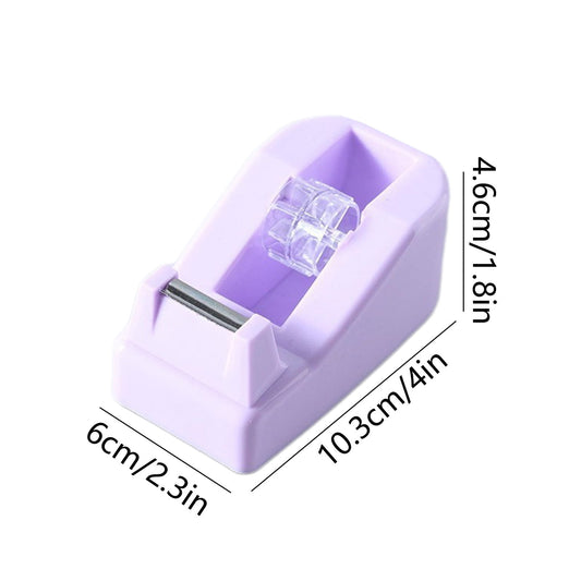 Desktop Tape Dispenser Adhesive Roll Holder Desk Accessories Home Office Tape Dispensers, Weighted Non-Skid Base Purple