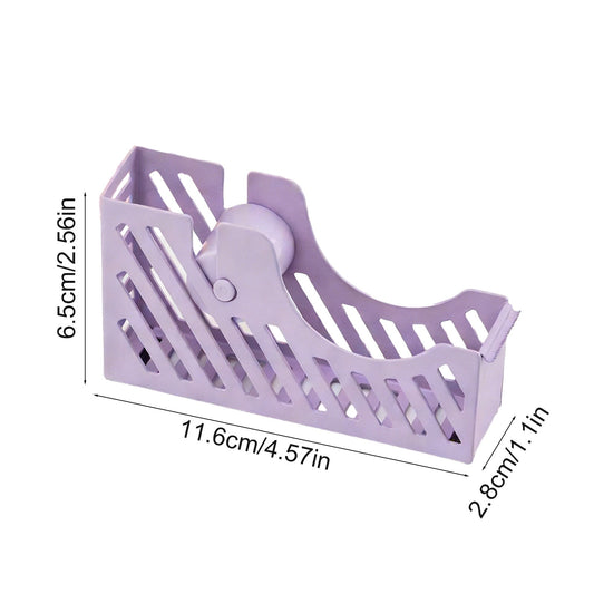 Desktop Tape Dispenser Adhesive Roll Holder Desk Accessories Home Office Tape Dispensers, Weighted Non-Skid Base X-Purple
