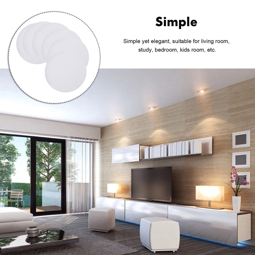 HOOWIFFY 6-Pack White Plastic Ceiling Light Covers Anti-Dazzle Simple Elegant Design for Home and Office