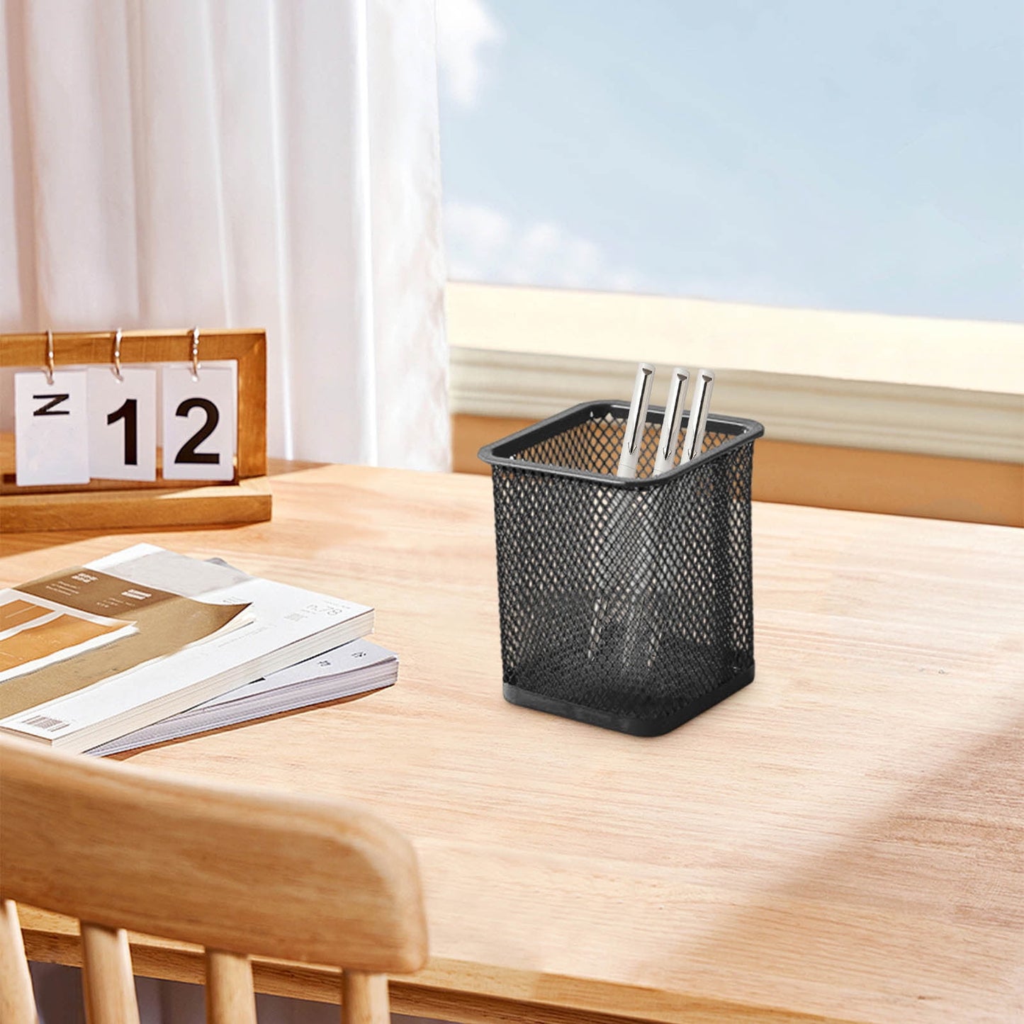 Pen Holder Mesh Pencil Holder Metal Pencil Holders Pen Organizer for Desk Office Pencil Holders, Back to Sch-ool Supplies D