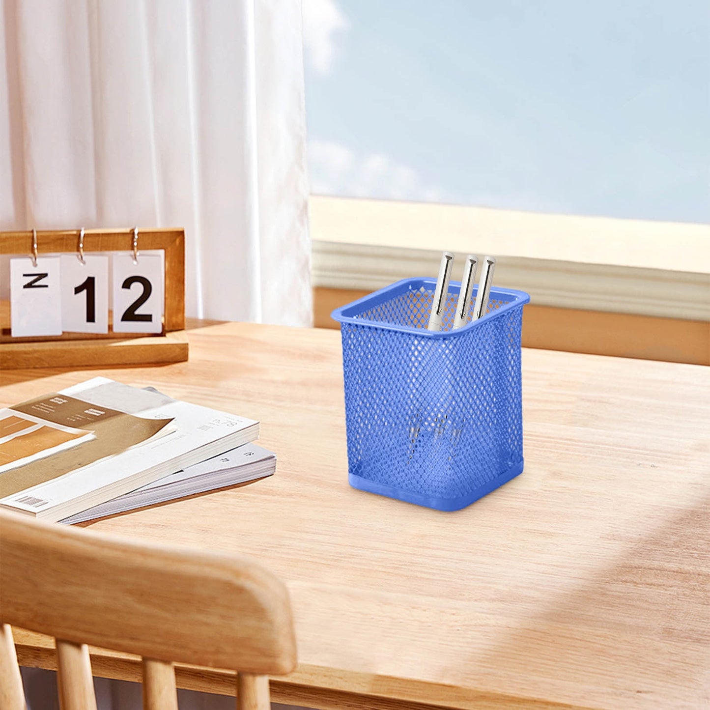 Pen Holder Mesh Pencil Holder Metal Pencil Holders Pen Organizer for Desk Office Pencil Holders, Back to Sch-ool Supplies E