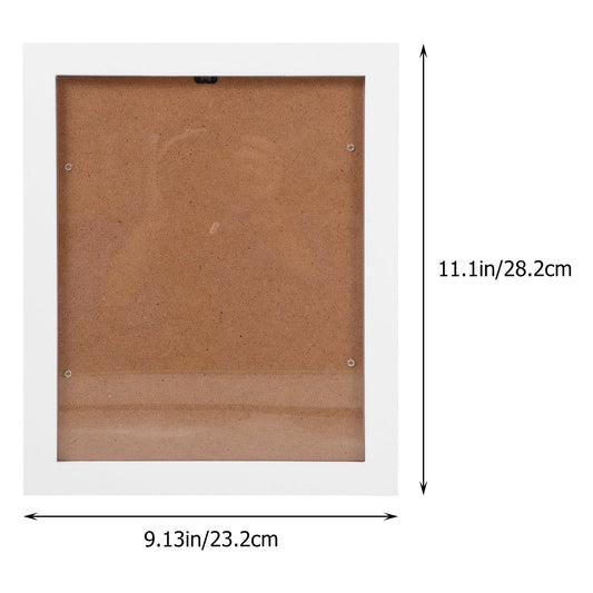 HOOWIFFY Decorative White Picture Frame for Home Use Elegant Design 8.5x11 Plastic Photo Display Frame