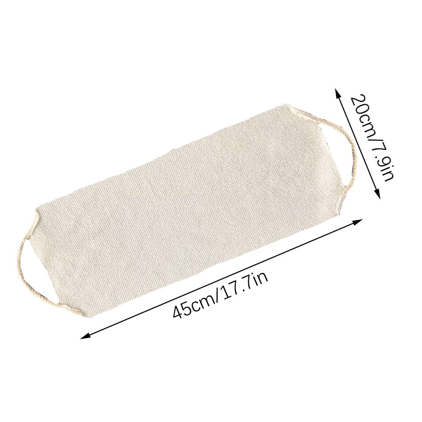 Back Scrub for Shower Exfoliating Washcloth Back Cloth Body Extended Length Scrub Towel Nylon Exfoliating Stretchable Pull Strap Wash Cloth for Bath Body Scrub Washcloth 45 x 20 cm Beige