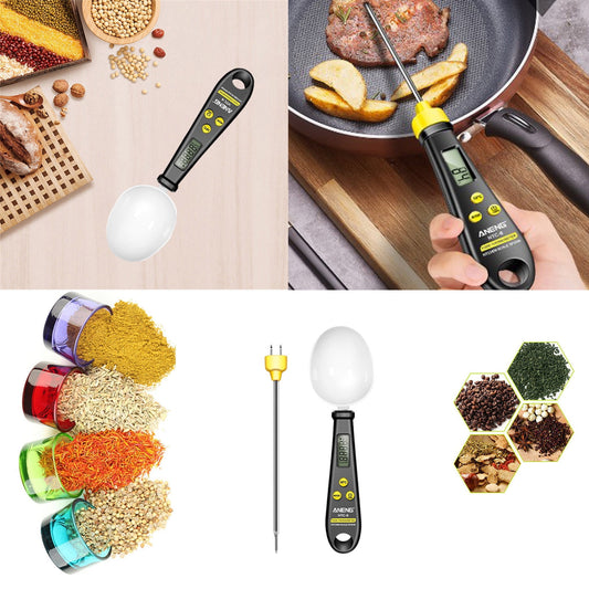 Kitchen Scale Spoon Gram Measuring Spoon, 500g/0.1g Cute Digital Weight Scale Spoon Milligram Measuring Scoop Grams Electronic Measuring Cup for Portioning Tea, Flour, Spices As Show A