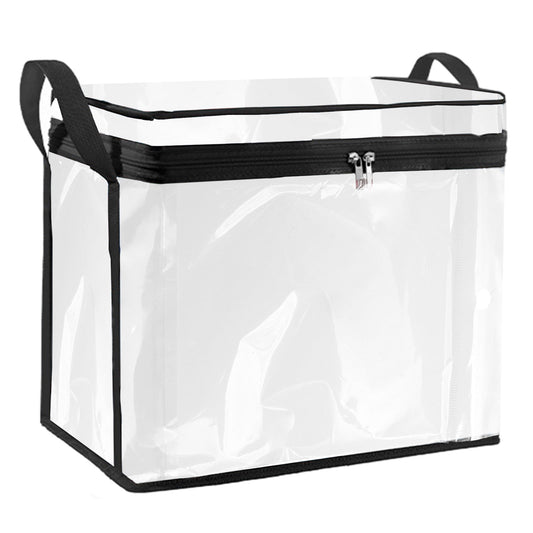 Kdkad Clear Notebook Storage Organizer Box, Plastic Stackable Notebook Display Case, Storage Showcase for Toy Dolls, Notebooks, Handbags, Shoes Organizing 9.8×9.4×12.6 in Clear