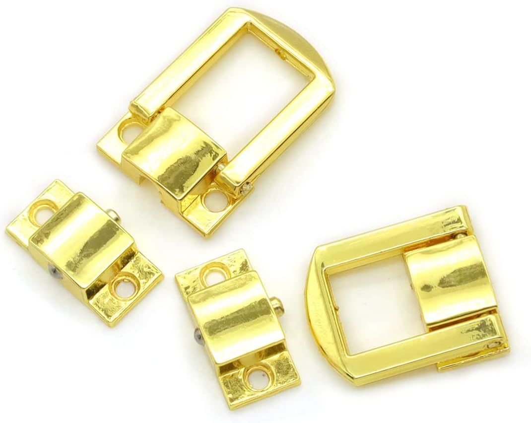12Pcs Toggle Catch Lock, Gold Retro Style Iron Decorative Hasp Lock Latch Clasp with Screws for Wooden Chest Trunk , 1.18"x 0.94"