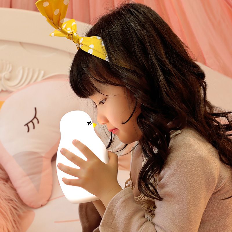 Cute Kids Alarm Clock, Soft BPA-Free Silicone Portable Nursery Lamp, Children Nightlight for Girls Boys Toddler Birthday
