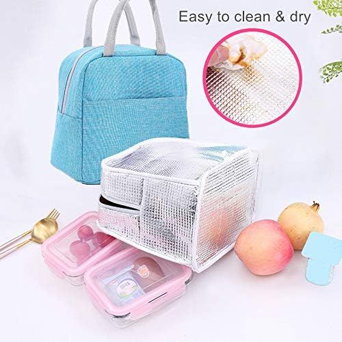 Small Lunch Bags for Women and Men Kids Insulated Cooler Lunch Tote Bag Reusable Lunch Box Kids for Back to School (Sky Blue)