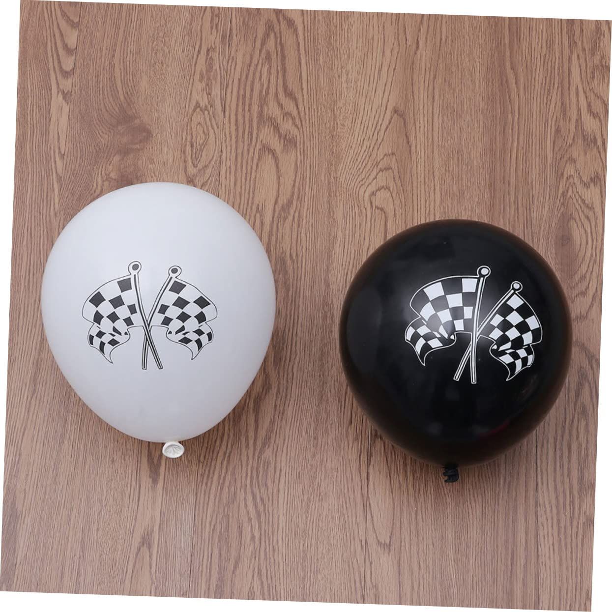 Finduat 40 Pieces Race Car Latex Balloons Checkered Racing Cars Flag Theme Black & White Balloon Birthday Party