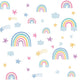 Wall Sticker Rainbow Sticker Luminous 3D Wallpaper Glow in The Dark Heart Shape Cartoon Wall Paper for Kids Room Living Room