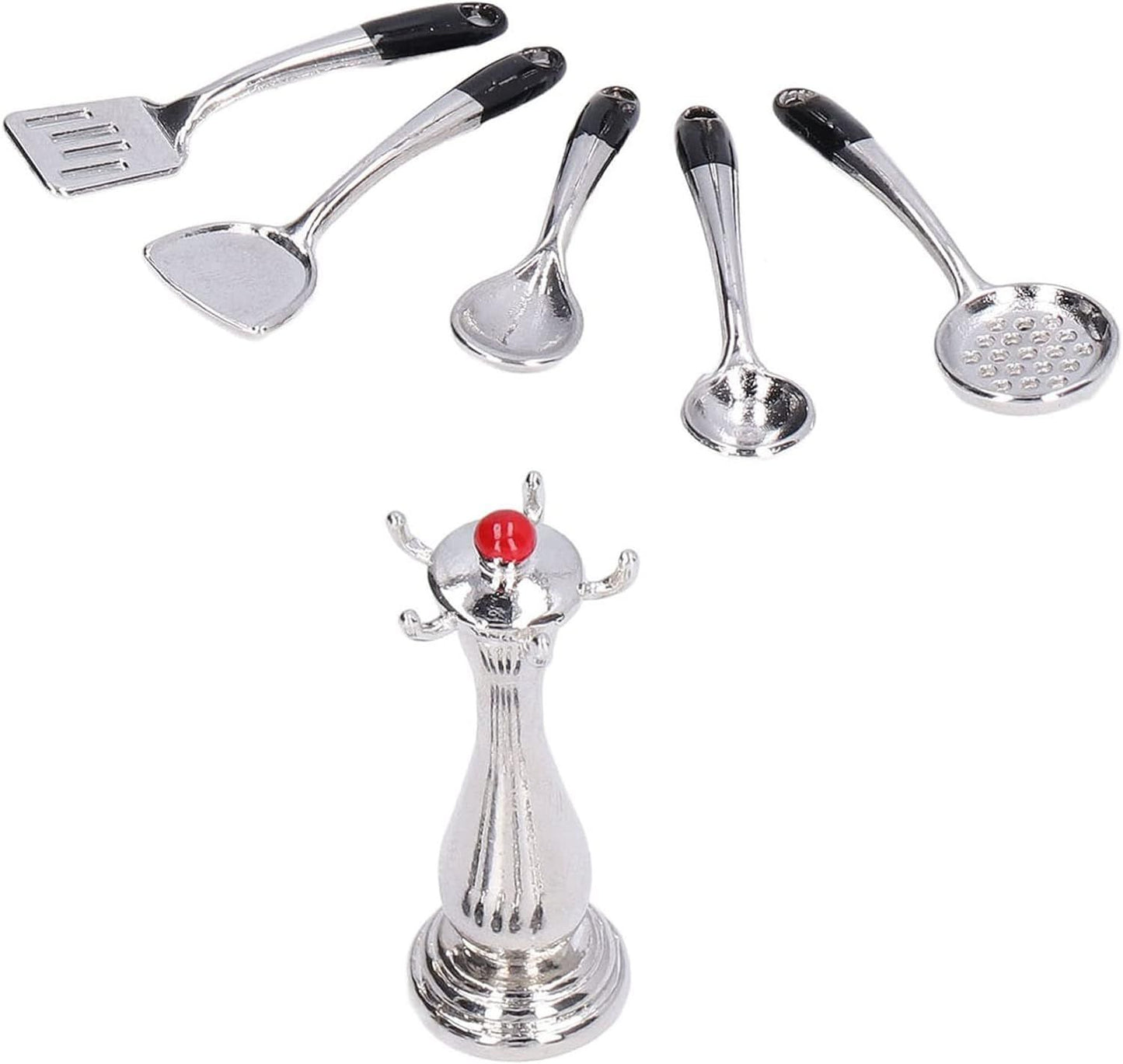 1:12 Mini Home Kitchen Kit,Toddler Kitchen Tools,Miniature Kitchen Utensils Dollhouse Accessories Spoon Shovel Cookware