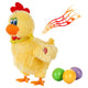Easter Chicken Animal Toy Doll Laying Egg Electric Crazy Plush Chicken with Sound Music dances and lays 3 plastic eggs