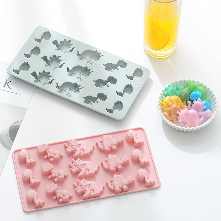 Candy Chocolate Silicone Mold Baking Tray Pan Dinosaur Dino Animal-Themed Shape Non-Stick Food-Grade for Homemade Kids DIY