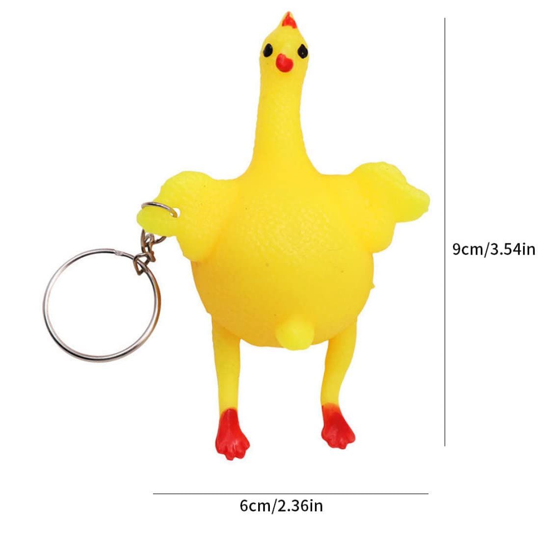Squeeze Chicken Toy Laying Hen Egg Toy Kids Tricky Funny GadgetsKeyring Stress Relief Toy Novelty Chick Keychain Ornaments
