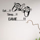 Game Wall Decals Eat Sleep Game Quote Wall Stickers Gamers World for Net Bar Living Rooms Bedroom Removable Kids and Boys Rooms