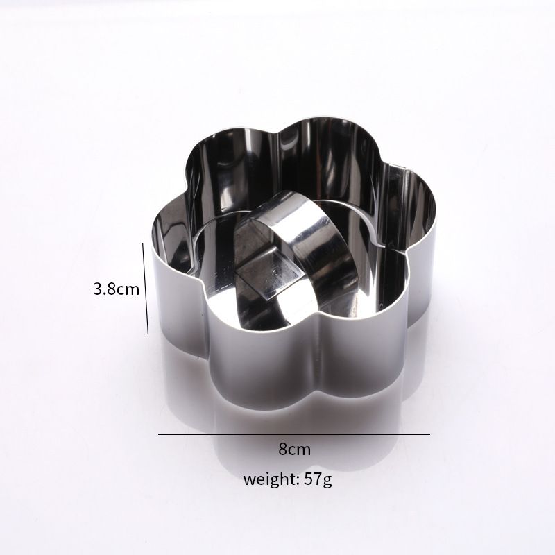 Stainless Steel 3D Cake Molds with Pusher Lifter Cooking Rings Set of 4,Baking Dish Bakeware Tools Cupcake Mold Mousse