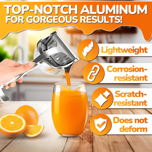 Aluminum Alloy Fresh Fruit Juice Extractor - Hand Juicer Squeezer, Non-Slip Ergonomic Grip, Easy to Use & Clean, 23.5cmLength with 0.6L Capacity - Efficient Extraction of Citrus, and Other Fruits23.5*14*10.3cm