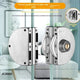 Glass Door Lock with Stainless Steel Double Bolts Swing Push, Double Sliding Security Door Lock Thick Glass