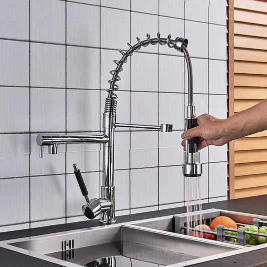 Kitchen Tap Spray Head, ABS Kitchen Tap Sprayer Head, Sink Faucet Sprayer Head Nozzle Replacement Part, Pull Down Faucet Hose Sprayer Head Nozzle , only One Setting, Chrome