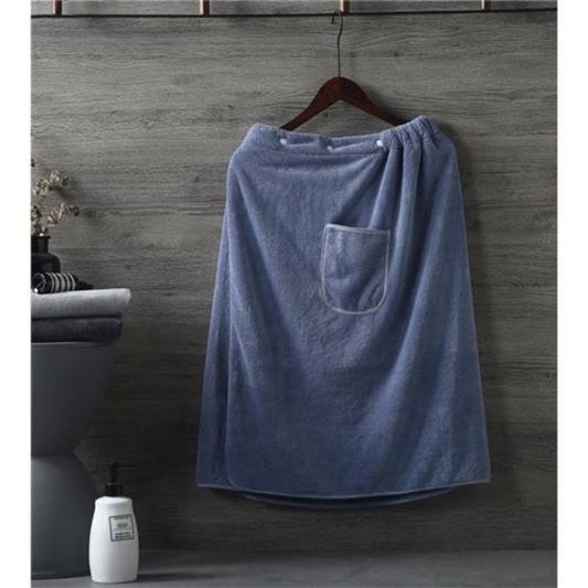Men's towel bag , ultra-fine fiber towel soft and comfortable absorbent body bag with oversized button design, ( blue)
