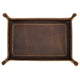 Leather Valet Tray for Men – Rustic Organizer for Keys, Phone & Wallet Whiskey Barrel Brown Perfect for Nightstand, Desk, Entryway