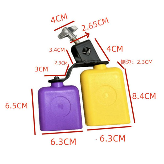 Block Set, Plastic Cow Bell Double Sambago Bell And Musical Percussion Block, Latin Percussion Instrument Kit