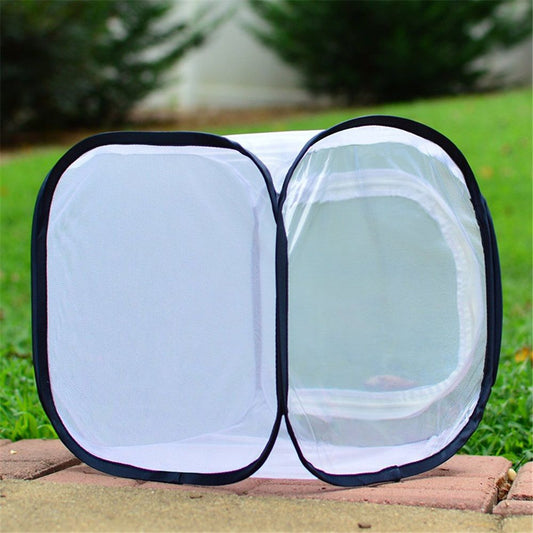 Butterfly Habitat,Outdoor Foldable Butterfly Cage Habitat Fine Mesh Stops - Mesh Panels for Air - Clear Window Panel for Easy Viewing