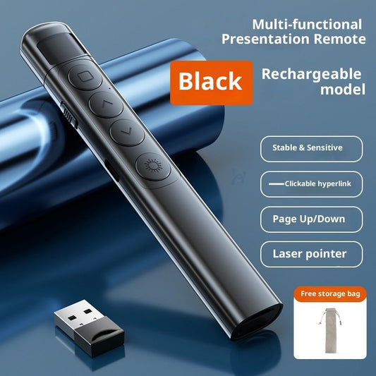 Wireless Presentation Clicker with Pointer Stick,Rechargeable Presenter Remote Light Pointer with Screen Stylus Pen and Digital Display