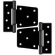 Self-Closing Spring Gate Hinge Heavy Duty Automatic T Hinges Steel Black Finish with Screws 2-Pack for Wood Fence Gate Vinyl Shed Door