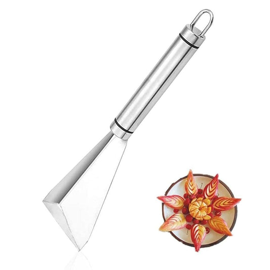 2pcs Fruit Carving Knife, DIY Platter Decoration Carving Tool For Fruit Vegetable Cutting Knife, Triangular Shape Stainless Steel Food Carving Carving Knife Slicer