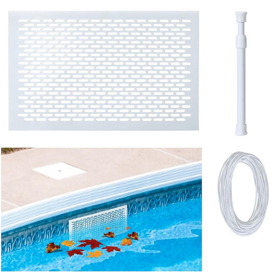Skimmer Guard Kit Pool Skimmer Net Leaf Skimmer Catcher Shield Protective Spring Action Net System Leaf Protection Debris Prevent Blockage Easy Assembly Durable White