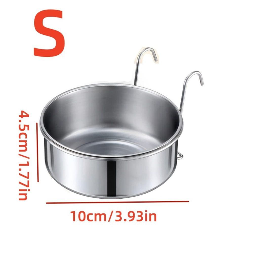Stainless Steel Hook Cup Bird Toys Liquid Water Food Parrot Parrotlet African Grey , Water Cup Suspension(S)