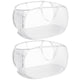 Collapsible Laundry Hamper with Side Pocket, Foldable Clothes Hamper with Durable Reinforced Handles for Laundry, Bathroom, Kids Room, Dorm or Travel 2 Pack White