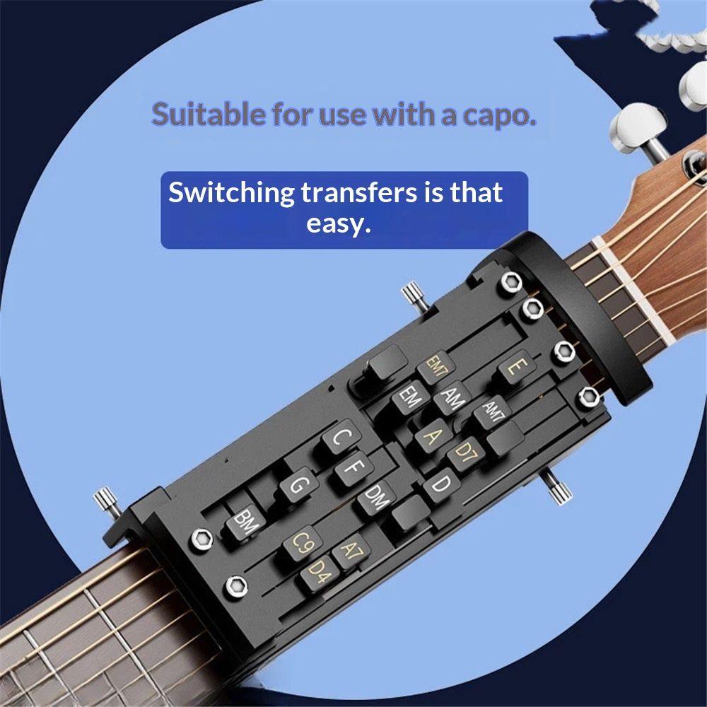Portable Guitar Chord Presser, Guitar Chord Helper And Trainer for Acoustic Guitar, Guitar Learning Tools for Beginners and Arthritis Player, Develop Confidence Quickly, Get A Sense Of Accomplishment