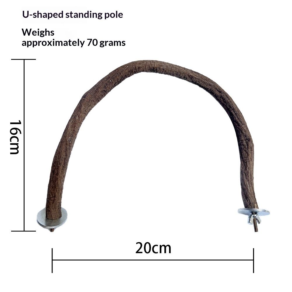 Parrot Bird Station Pole, Wooden Station Stick, Bird Grinding Claw Habitat Station Frame, Bird Cage Accessories, U-shaped Bird Chewing Rack Stick, Parrot Bird Cage Accessories