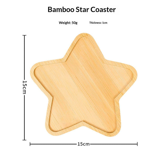 4PCS Mosaic Bamboo Coasters for Crafts, Blank Base Trays, Drinking Cup Coaster, Plant Coaster, Art Plate,DIY Mosaic Supplies (Star)