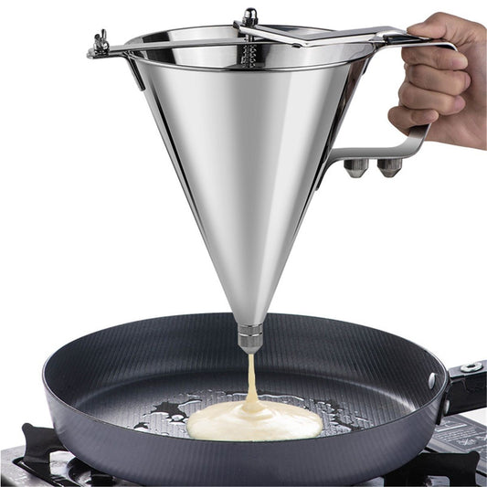 Stainless Steel Confectionery Funnels with Stand and 3 Nozzles, Commercial Grade Cake Decorating Tool Bakery Use, Precise Dispensing and Filling