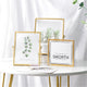Set of 3 Glass Photo Frame Collection Simple Metal Geometric Picture Frame with Glass Cover Includes 4"" x 4"", 4"" x 6"", 5"" x 7""