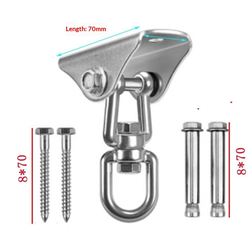 Stainless Steel Swivel Chain with 4 Snap Hooks for Heavy Bag, Gym Swing, Trapeze, and Hammock(70)
